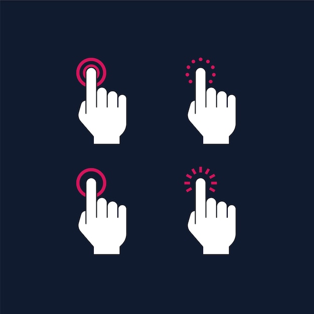 set of hand cursor icons