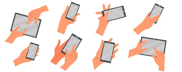 Set of hand gestures in hand drawn style
