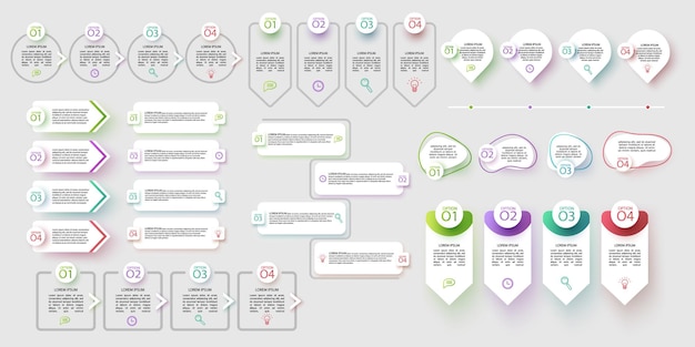 set of infographic elements visualization vector design template can be used for steps options