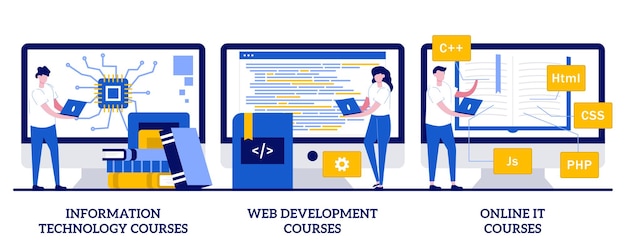 set of information technology courses, web development courses, online it courses, remote studying