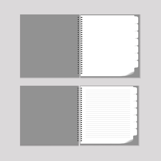 Set of paper sheets A4, A5 with shadows, realistic paper page mock up.
