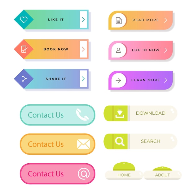set of read more icons button design colorful read more button pack for website ads ui and proje