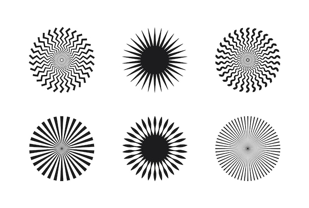 Set of retro style round shapes