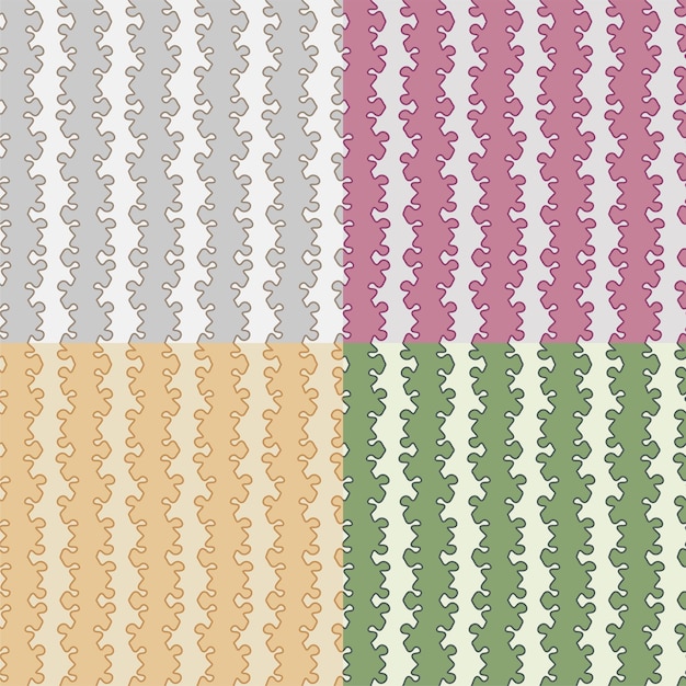 set of seamless patterns with lines abstract parts of maze ornament for decoration and printing on