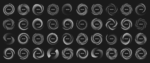 Set of silver speed lines in circle form
