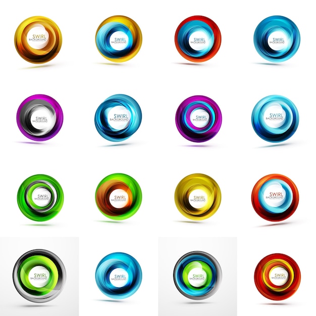 Set of swirl abstract backgrounds
