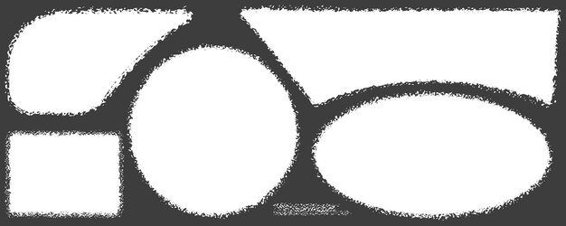 Set of text boxes with pencil or chalk texture graphic vector elements for text and contemporary