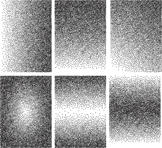 Set of vector backgrounds with gradient transitions from black points
