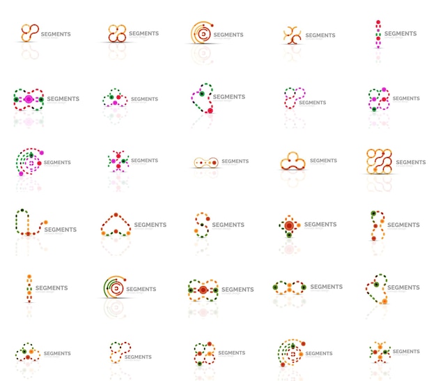 Set of vector linear logotypes geometric abstract symbols elegant icons