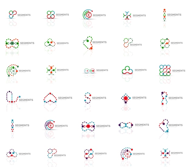 Set of vector linear logotypes geometric abstract symbols elegant icons