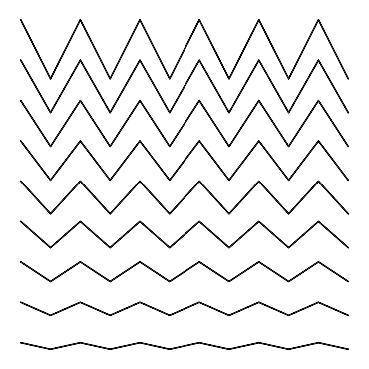 Vektor set of zigzag horizontal lines on a white background vector illustration