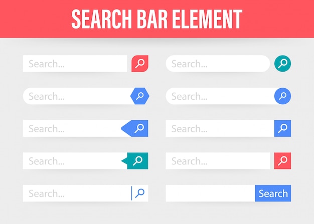 Set Search bar element, set of search boxes ui template