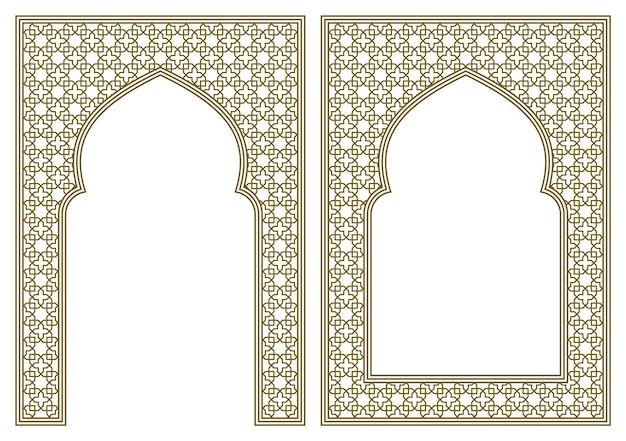 Set two Rectangular frames of the Arabic pattern The proportion A4 size