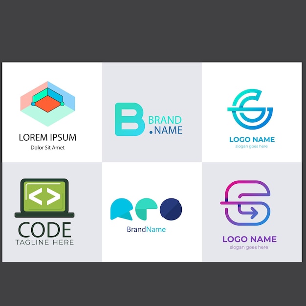 Sett med logo design mal for teamarbeid