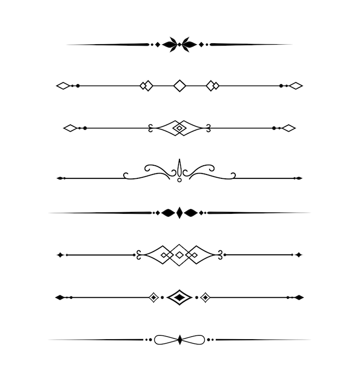 Vektor sett med vintage dekorative linjer tekstdelere linje border linjeseparatorer vektor illustrasjon