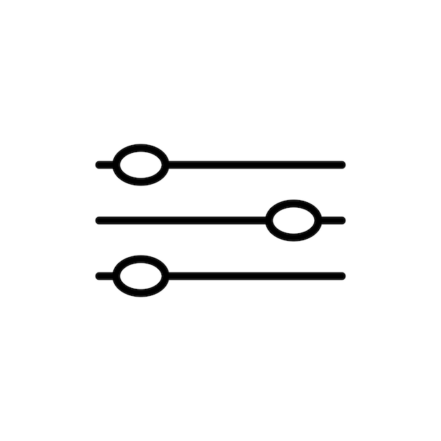 Settings sliders icon set adjustment button vector symbol interface filter icon media music mixer button