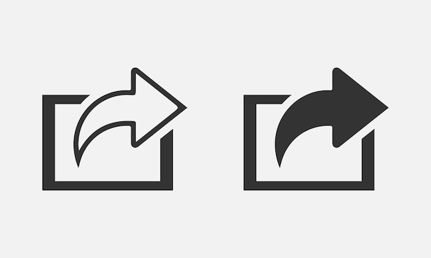 Share button arrow icon Send symbol Right arrow vector illustration