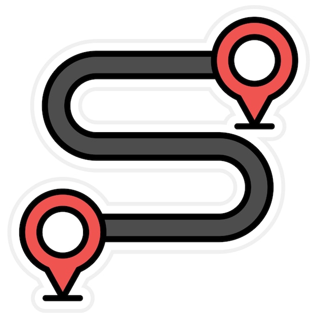 sharp bend icon vector image can be used for map and navigation