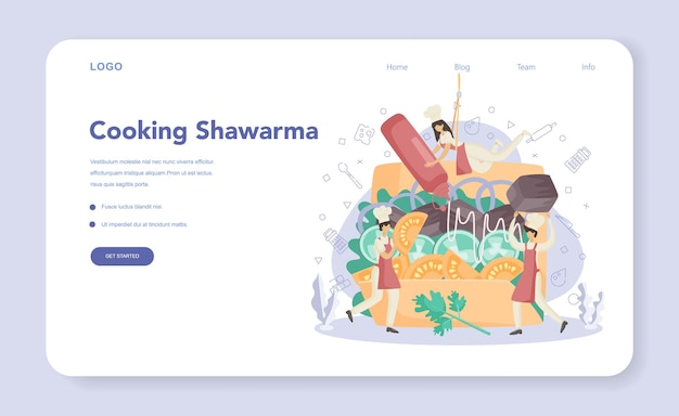 Shawarma street food web banner or landing page