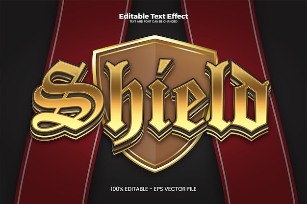 shield editable text effect in modern trend style