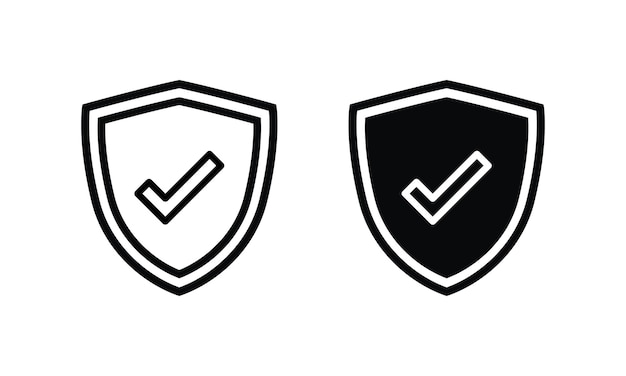 Shield with check mark icon vector illustration