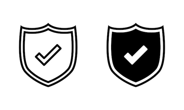 Shield with check mark icon vector illustration