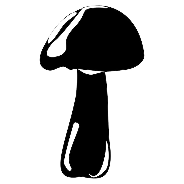 Shiitake mushroom in outline style Edible Organic mushrooms Truffle brown cap Forest wild mushrooms