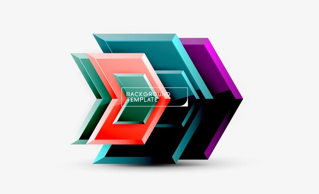 Shiny glossy arrows background clean modern geometric design futuristic composition