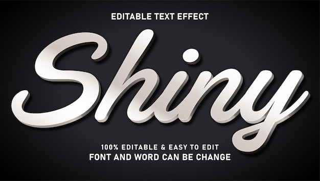 shiny text effect with modern 3d style that can be edited