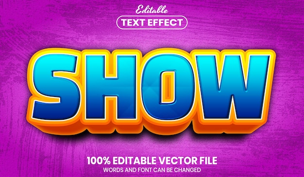 show text, font style editable text effect