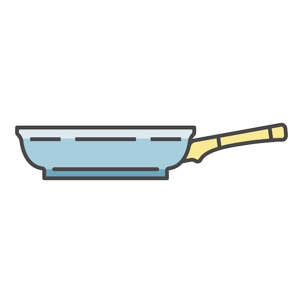 Side of griddle icon Outline side of griddle vector icon color flat isolated on white