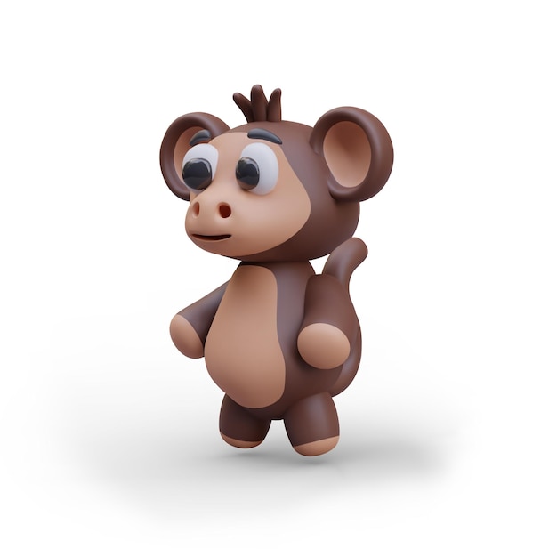 Side view on realistic model of cute animal on white background with shadow