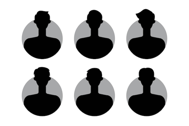 Silhouette of a man and woman with different hairstyles Vector illustration