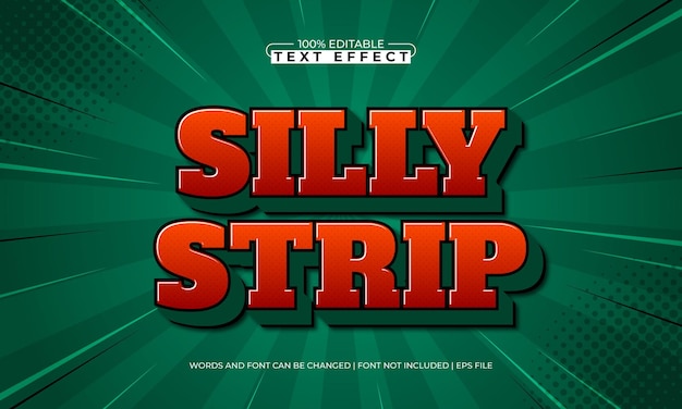 silly strip editable text effect with a comic and kids text style