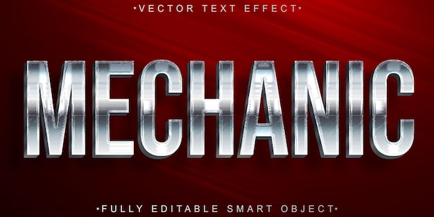 Silver Mechanic Vector Fully Editable Smart Object Text Effect