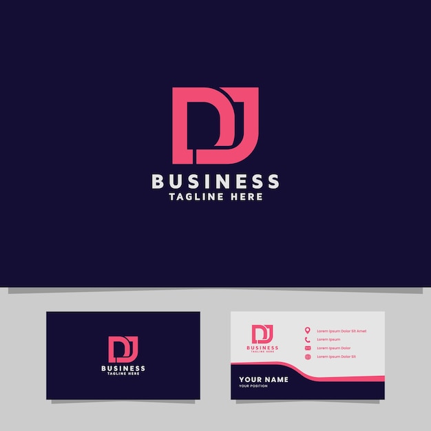 Simple and minimal overlapping letter dj monogram initial logo