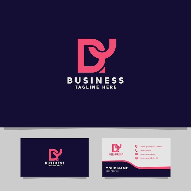 Simple and minimal overlapping letter dy monogram initial logo