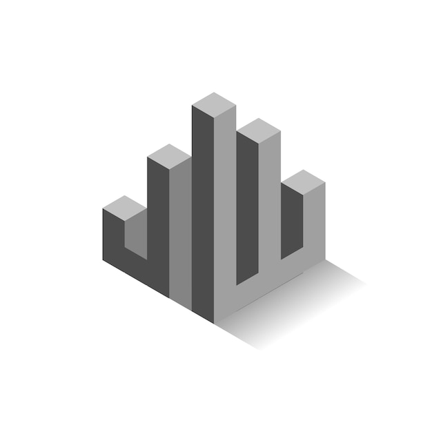 Simple building 3D icon