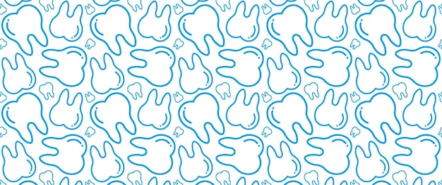 Simple dental pattern Illustration of outline tooth