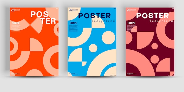 Simple geometric covers set. Minimalist vector templates. Useful for poster art, front page design.