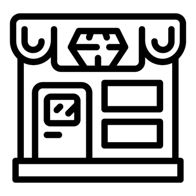Simple line icon of a shop front for web and mobile interfaces