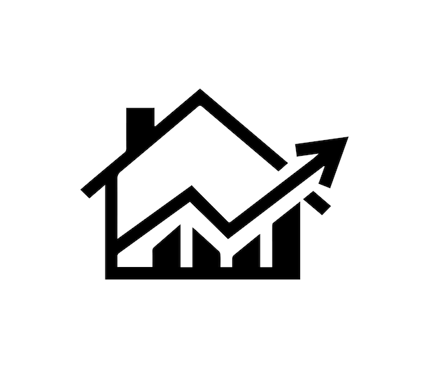 Simple logo of a financial home symbolizing security and investment