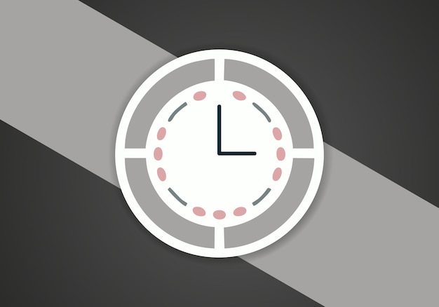 Simple Minimalist Clock Symbol Icon Vector Image