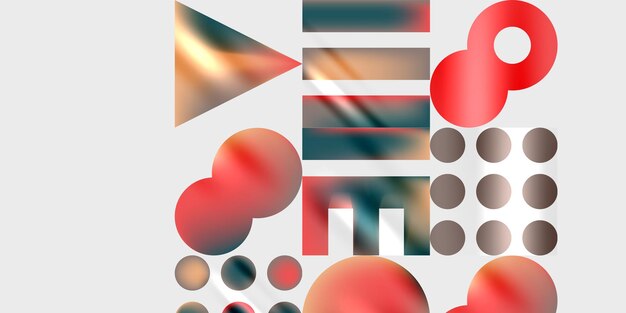 Simple shapes circles triangles rectangles abstract background Vector Illustration For Wallpaper Banner Background Card Book Illustration landing page