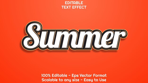 simple summer text effect editable text effect