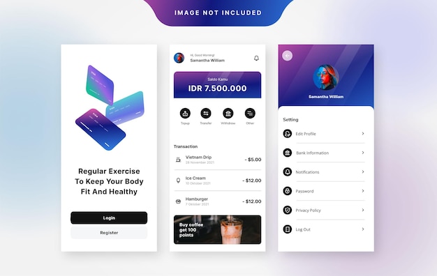 simple ui design wallet template layout
