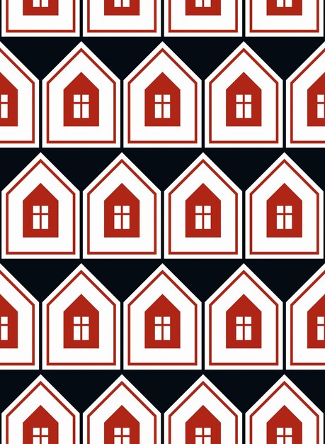 Simple vector houses continuous background. Property developer conceptual elements, real estate theme.  Building modeling and engineering projects idea seamless pattern.