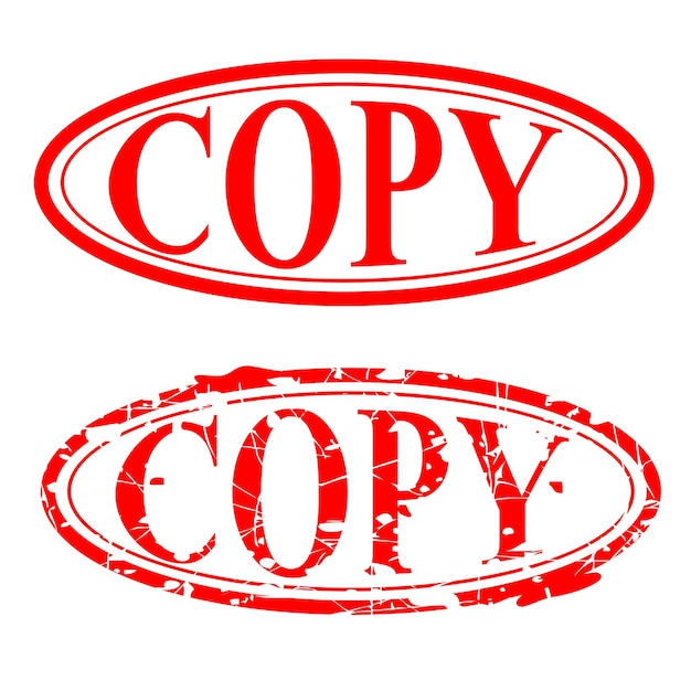 Simple Vector Set 2 red rubber stamp Isolated on WhitexA