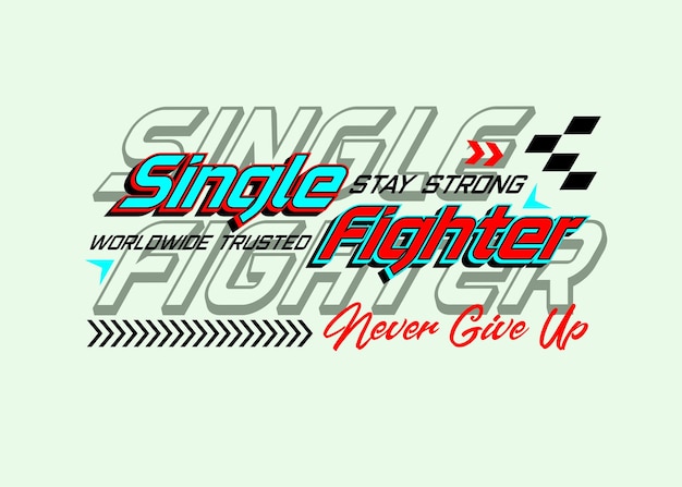 Single fighter typography design sports