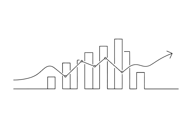 site stats concept Continuous line art vector illustration on white background